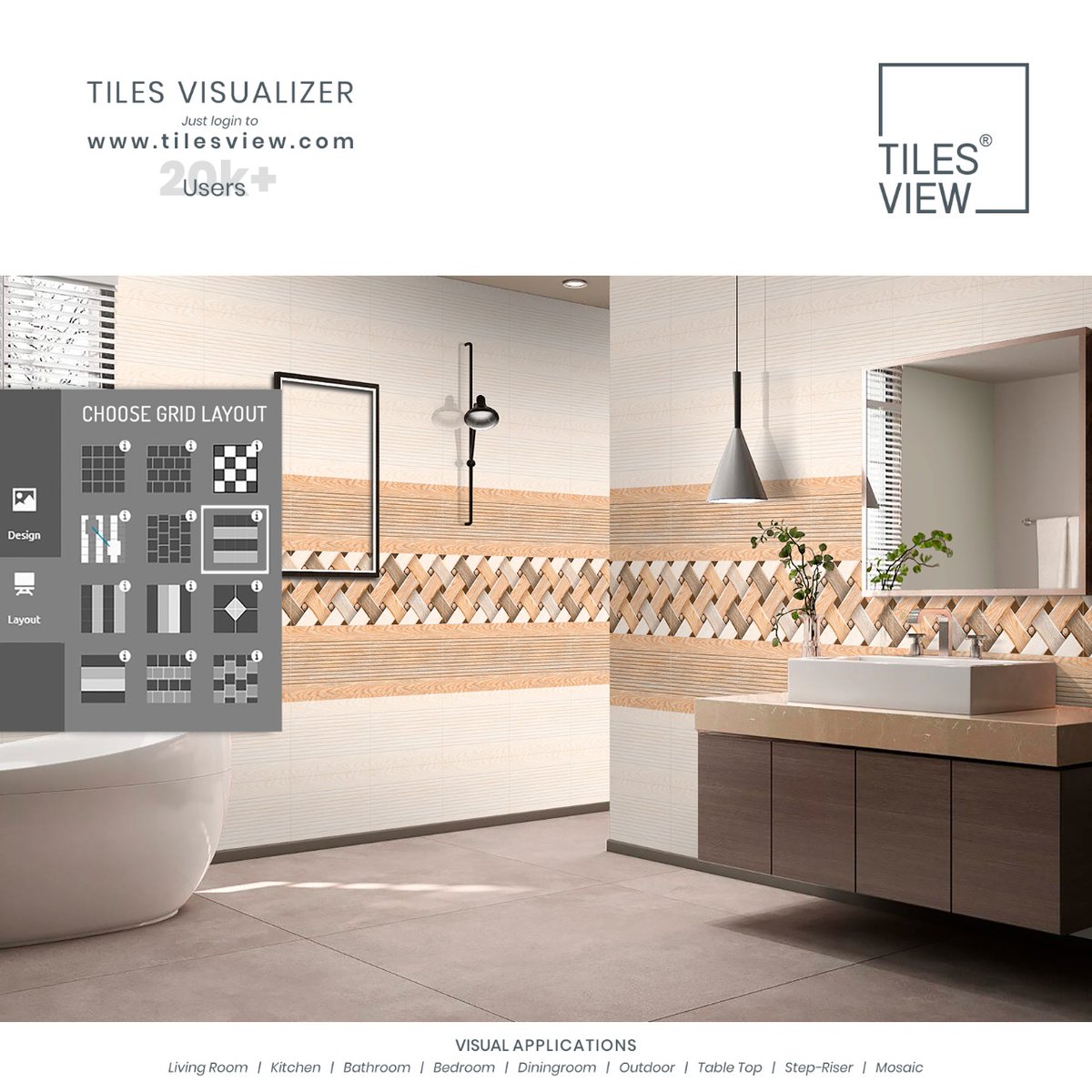 TilesVisualizer's tweet image. &quot;Wall tiles that are aesthetic and create their own vibe.&quot;

#walltilesvisualizer #roomtilescataloguepdf #tilesvisualizer #tilelayoutvisualizer #tilesvisualizersoftware #outdoortilevisualiser #ceramictilescatalogue