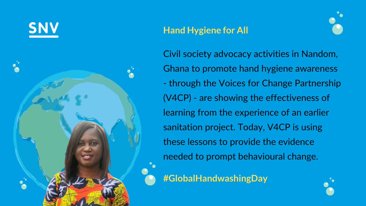 SNVGhana's tweet photo. On #GlobalHandwashingDay, our WASH Advisor, @Tesswanzy talks about how #V4CP is building on the ODF success of a #ruralsanitation project, & through #advocacy, is taking Nandom Municipality sanitation levels to greater heights @NLcivilsociety: https://t.co/oPeCr7UZfI
#handwashing https://t.co/D32mWlaVUL