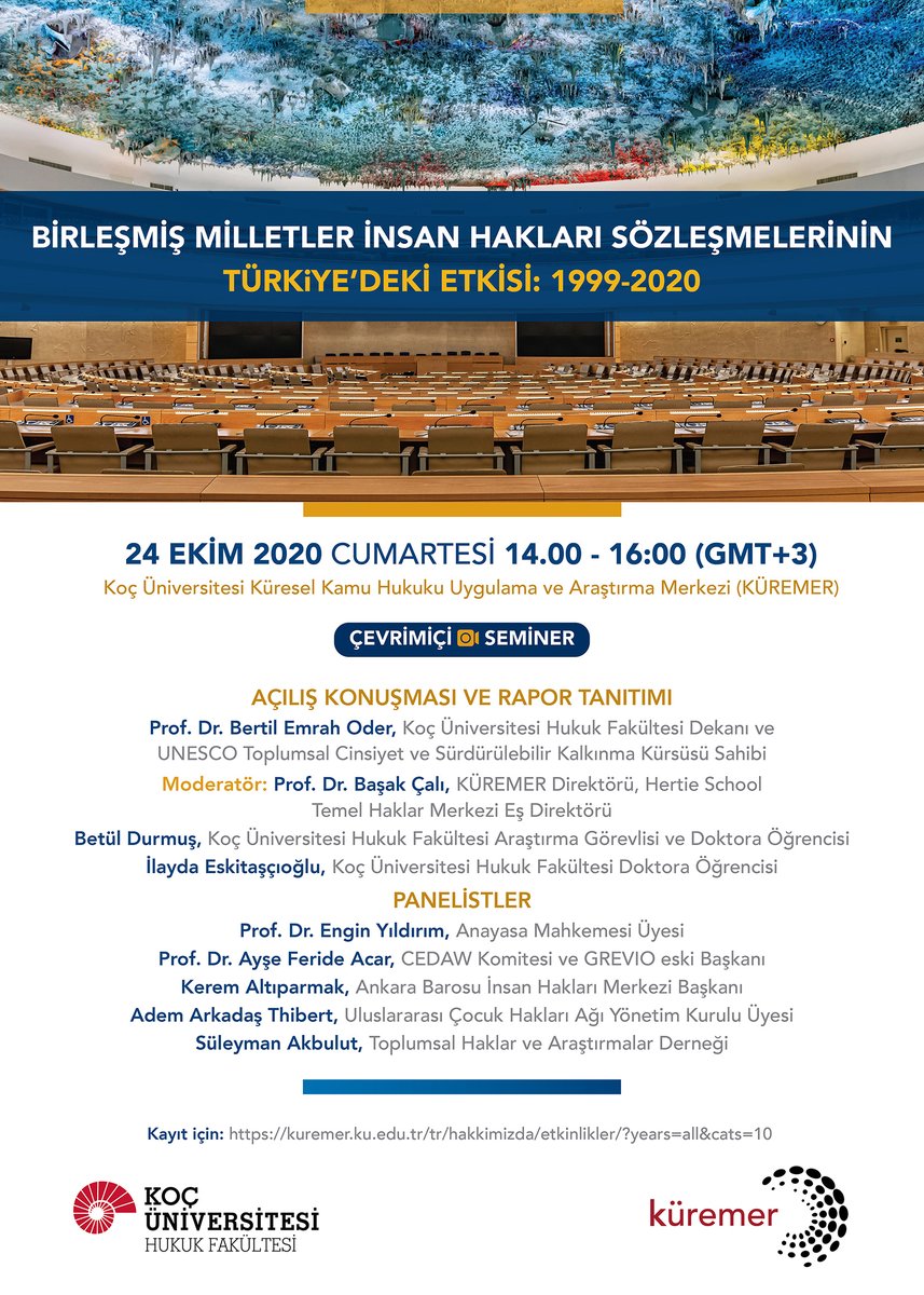 İlayda Eskitaşçıoğlu (@ilaydaesk) on Twitter photo <a href="/calibasak/">Başak Çalı</a> hocam ve <a href="/nena_varon/">Betül Durmuş</a> ile 2 yıldır üzerinde çalıştığımız "BM İnsan Hakları Sözleşmelerinin Türkiye'deki Etkileri:1999-2020" araştırmamızı tanıtacağımız, konuyu uzmanlarla tartışacağımız <a href="/cgpl_kuremer/">CGPL / KUREMER</a> etkinliğimize bekleriz.
24 Ekim🇺🇳
Kayıt için: kuremer.ku.edu.tr/tr/events/birl… <a href="/calibasak/">Başak Çalı</a> hocam ve <a href="/nena_varon/">Betül Durmuş</a> ile 2 yıldır üzerinde çalıştığımız "BM İnsan Hakları Sözleşmelerinin Türkiye'deki Etkileri:1999-2020" araştırmamızı tanıtacağımız, konuyu uzmanlarla tartışacağımız <a href="/cgpl_kuremer/">CGPL / KUREMER</a> etkinliğimize bekleriz.
24 Ekim🇺🇳
Kayıt için: kuremer.ku.edu.tr/tr/events/birl…