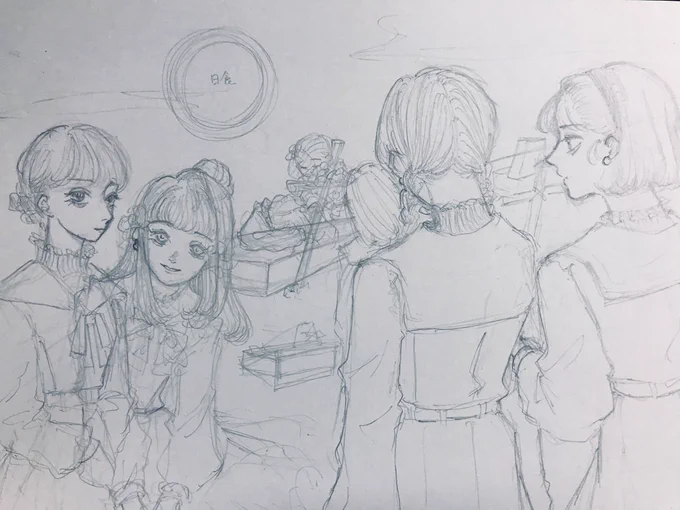 因みに今日描き足した彼女達のピアス事情 