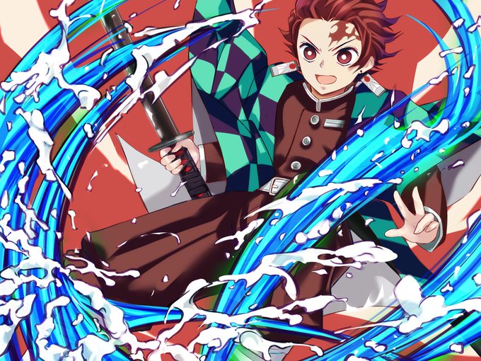 あらなみ しろうさんがTwitterに投稿した竈門炭治郎(鬼滅の刃)のイラスト。