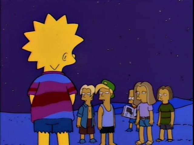 For me, it's the most heartbreaking moment in The Simpsons - the glee with which Bart ruins Lisa's new life, the confusion in the eyes of her (surely former) friends as they realise she's lied to them, and that sense of shame and horror in Lisa's eyes as she runs away