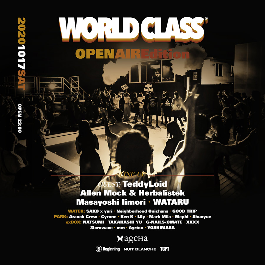 TCPT_JP's tweet photo. 今週末のタイムテーブル発表!
10/17(土)
ageHa Open air 2020 by TCPT @ ageHa BOX
https://t.co/ek1OE7k3bk
ex-BOXはNATSUMI,TAKAHASHI YU,G-NAILS×8MATE,XXXX,3icrowave,mm,KONOMI,Ayrton,YOSHIMASA等が出演!
WATERエリアはWORLD CLASS!!
#ageHa #ageHa_tokyo #WORLDCLASS2020 https://t.co/x0diNNRguB