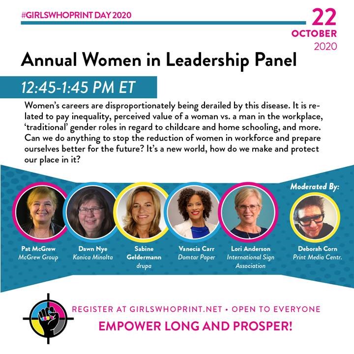 #GirlsWhoPrint Day, virtually on 10/22, will celebrate the industry’s largest professional network of women in print and graphic communications. ISA’s Lori Anderson (<a href="/ISAPrez/">Lori Anderson</a>), is taking the virtual stage for the Annual Women in Leadership Panel. girlswhoprint.net/girlswhoprint-…