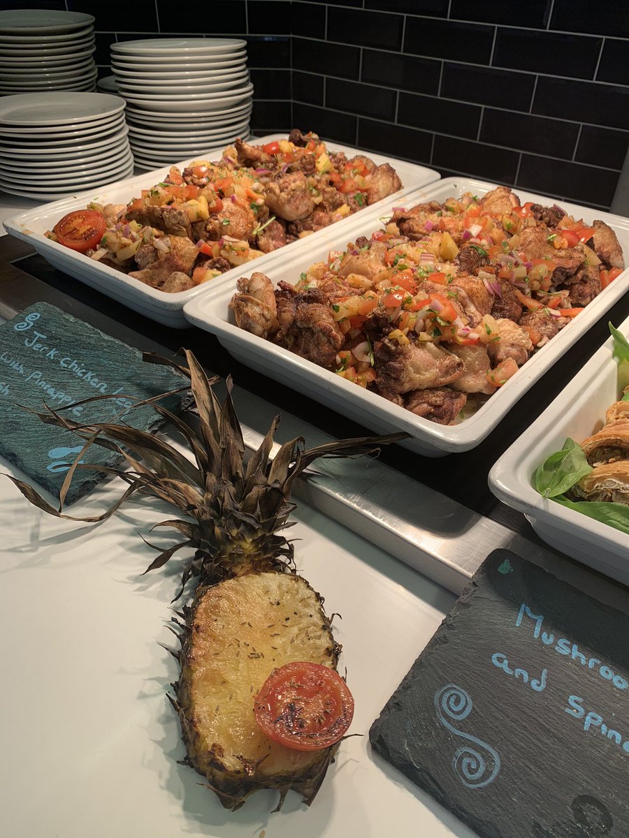 TGS_Catering's tweet photo. Today’s lunch jerk chicken with pineapple 🍍 relish or mushroom, freekeh and spinach strudel #holroydhowe #thegreggschool https://t.co/wrd0rq8usQ