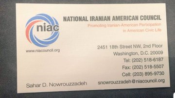 9)Obama & Biden had Iran's lobbyists inside the White House.  @saharnow of NIAC worked on the Iran nuclear deal & had very close access to Obama himself.If Nowrouzzadeh or anyone denies she was a NIAC member, her business card proves otherwise.