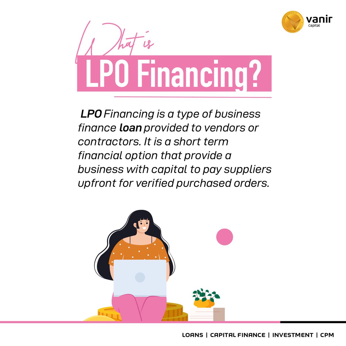 VanirCapital's tweet photo. Local Purchase Order Finance is a short-term loan for Entrepreneurs who are into supply of goods and services.
.
.
#VanirCapital #Vanirloans #PersonalFinance #WealthManagement #Finance #GetFintelligent #ThinkPink #BreastCancerAwarenessMonth #Entrepreneur #LPOFinance https://t.co/tlAsRHEF2o