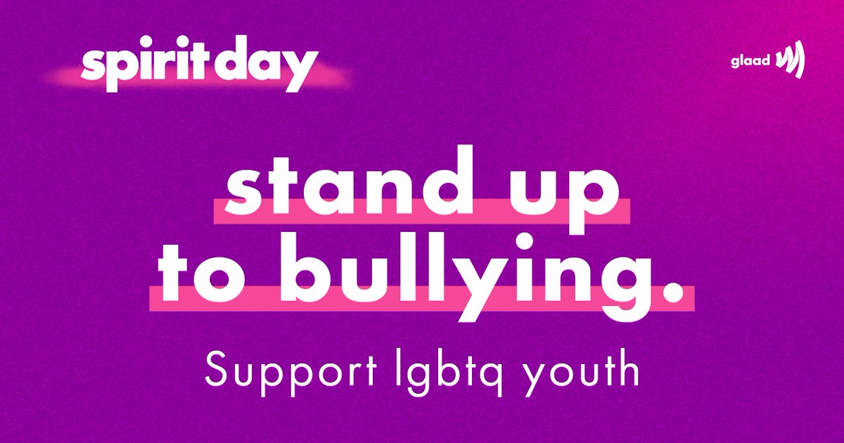 LogoTV's tweet photo. #SpiritDay is today! Join us and @glaad by going purple to stand against bullying and show your support for LGBTQ youth. 💜  https://t.co/jTcQ0ldPXq https://t.co/2arb3ioBeK