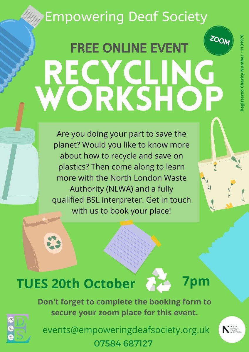 High on life. Zero on waste. Come along to our zoom workshop if you believe in supporting recycling! Book via email, or simply DM. ⁦@connectNLWA⁩ #Recycle #GoGreen