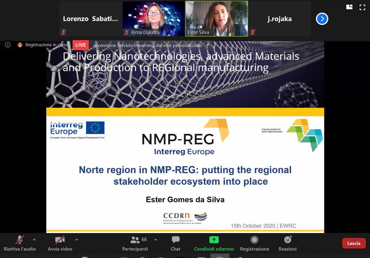 Before the Panel Debate on future Outlook on Interregional Cooperation of Clusters, the day proceeds with the presentation of the NMP-REG project anticipated by a video telling what was done on the topic of clusters.  Representing the project is Ester Silva, Vice President <a href="/ccdrn/">CCDR NORTE</a>