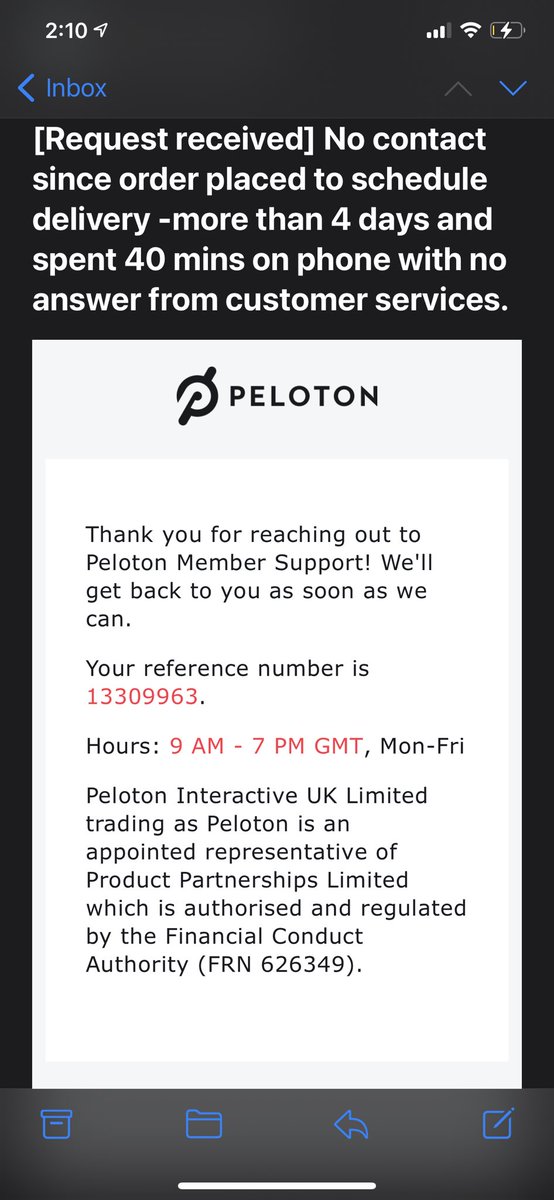 timelsom's tweet photo. @onepeloton Yes three days ago, I raised a support request and nothing since then...please do better than this, I’m actually sad that where many companies are struggling right now, taking 100pc of the money upfront is fine but with no customer service to back it up...?? https://t.co/qIMj0PCNug