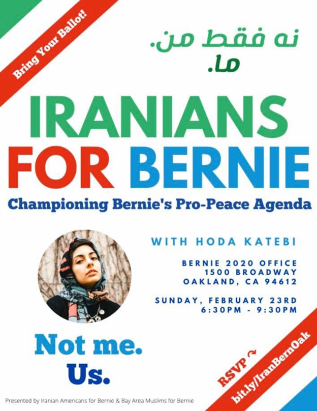 13)Iran apologists/lobbyists support Sanders.One individual is  @hodakatebi, a regular at events held by NIAC.Katebi had called for burning the U.S. flag after the killing of Qassem Soleimani, the world’s number one terrorist.