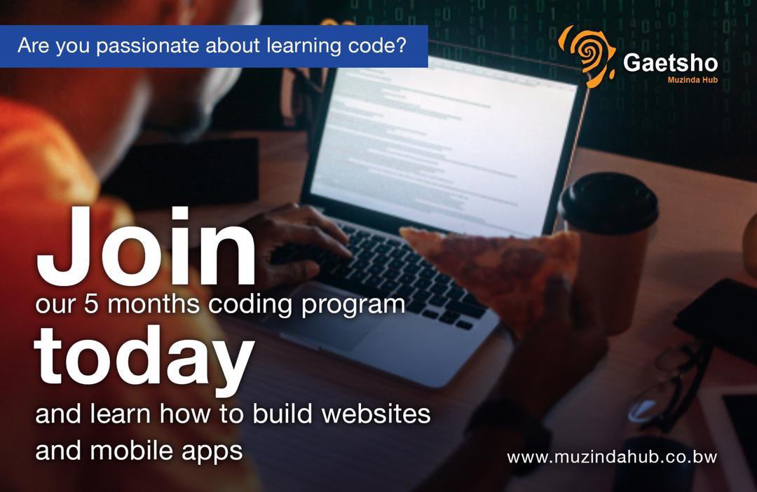 Secure your future in this fast paced &amp; tech driven world by learning lifetime coding skills.

Apply on muzindahub.co.bw/apply to join our 1st cohort of 2020 this November! 

Call or WhatsApp us on +267 73 490 611 for any enquiries. 

#Coding #Botswana #MuzindaHub