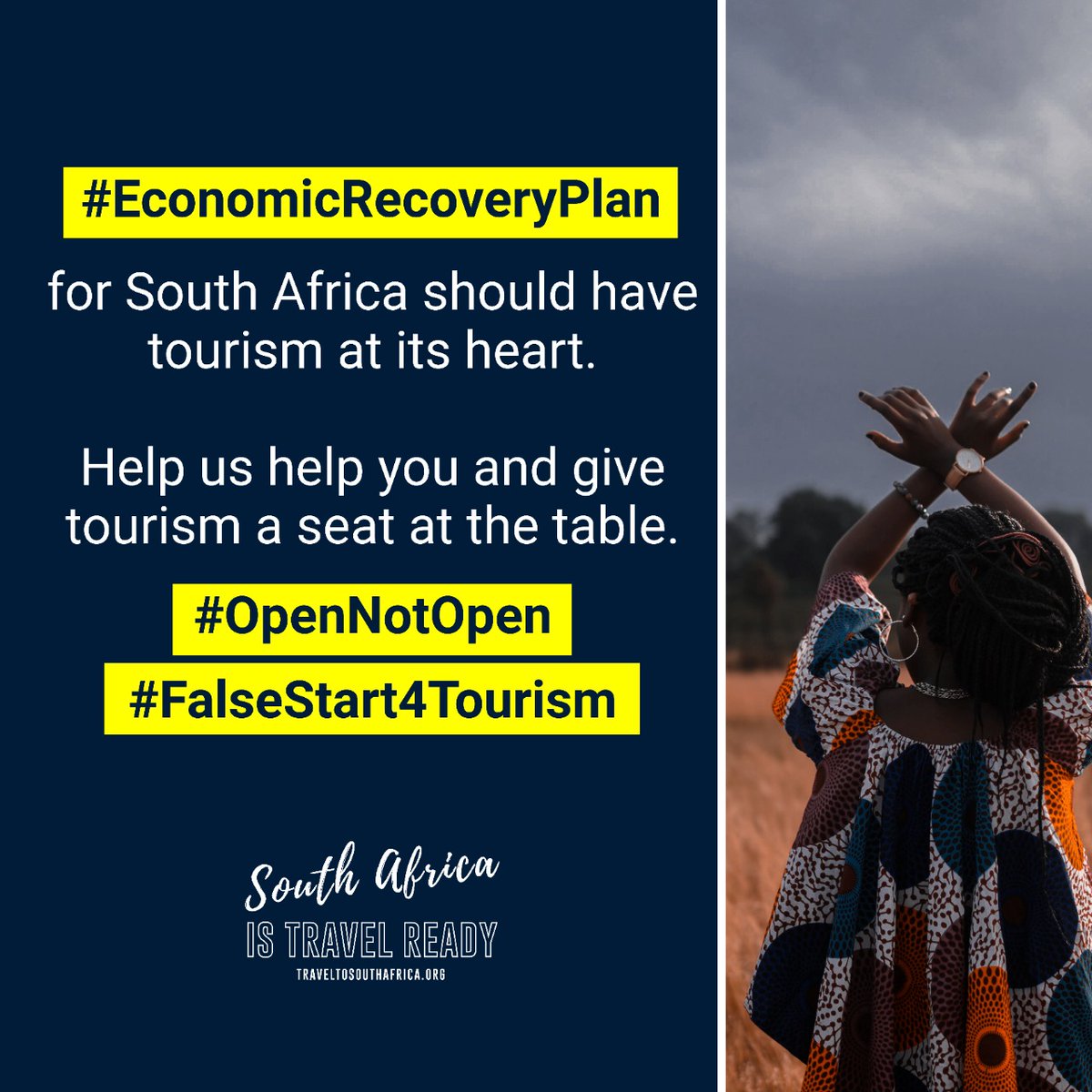 Let us get back to work so we can rebuild our businesses and create jobs! Ease up restrictions so we can secure future business! #stillstomping
#OpenNotOpen #FalseStart4Tourism <a href="/CyrilRamaphosa/">Cyril Ramaphosa 🇿🇦</a> <a href="/PresidencyZA/">The Presidency 🇿🇦</a> <a href="/GovernmentZA/">South African Government</a> <a href="/ParliamentofRSA/">Parliament of RSA</a>