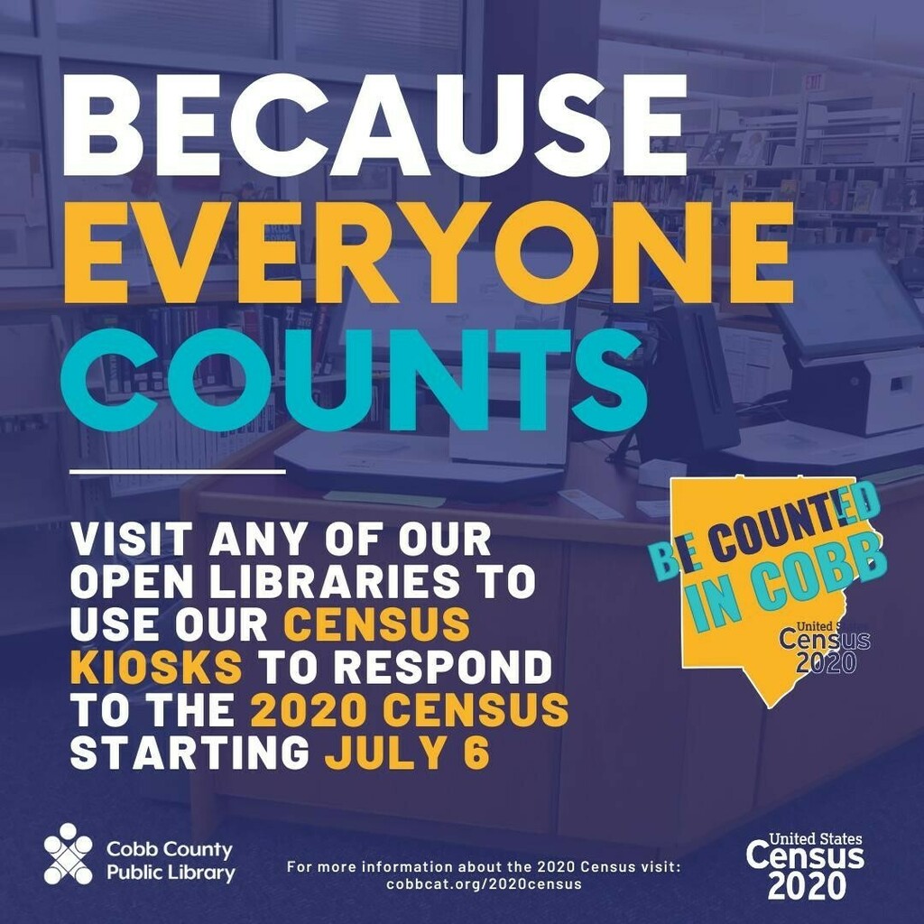cobblibrary's tweet image. Because everyone counts! TODAY IS THE LAST DAY TO COMPLETE THE CENSUS. Visit any of our open libraries to use our Census kiosks to respond to the 2020 Census or respond to the Census now at my2020census.gov
.
#CountOnLibraries #CountOnCOBBLibrari… instagr.am/p/CGXJot9g3gO/