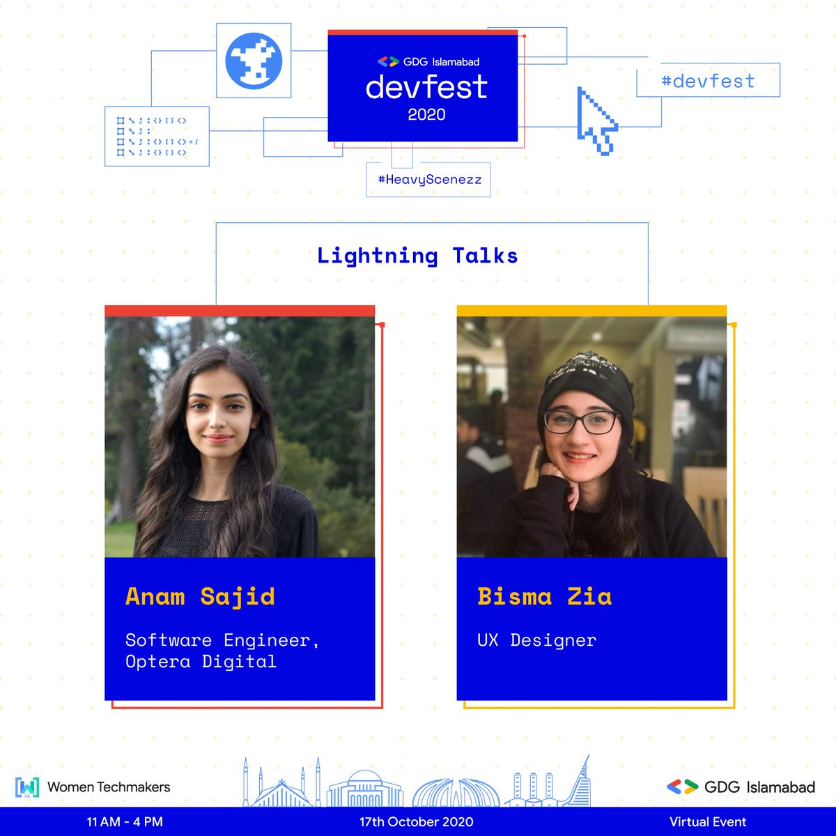GoogleDevs_Isb's tweet photo. #DevFestIslamabad Speaker Alert⁉️🗣️📢

Catch this creative duo at GDG Islamabad Flagship Event: DevFest 2020 this 17th🤩

Sign Up Now: https://t.co/q6OuzyydDH
Main Event Link:  https://t.co/KOaFBdradH

#DevFest2020 #HeavyScenezz #GDGIslDevFest20 #DevFestIslamabad #WTMIslamabad https://t.co/t8PobplaGr