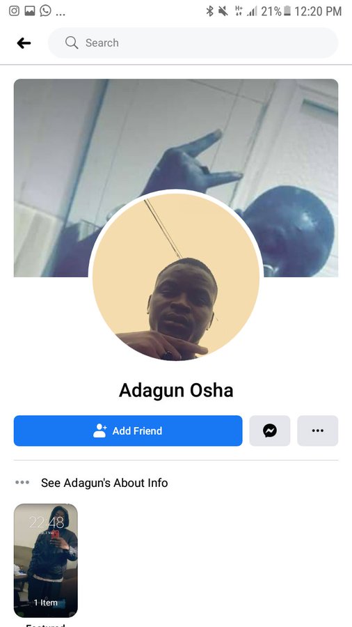 swissayo16's tweet photo. Copied*** 

The name of this guy is rasheed adagun.. He is from agege.  These are his facebook details... Adagun osha.... He stays in Morica's  street .. He is always at oju oja market agege. #EndSWAT #EndSARS please rt https://t.co/ouOU7YjITS