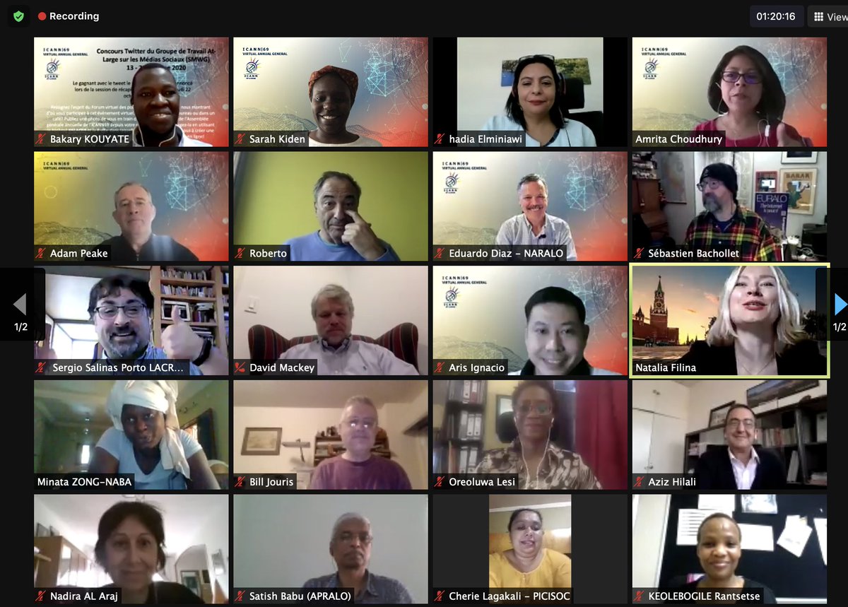 AfricanAtLarge's tweet photo. Great @ICANNAtLarge session moderated by @AmritaChoudhury. We are grateful to our @AfricanAtLarge members @MinaZ201805 @oreoluwa @kbakary @HadiaMiniawi @seun_oj for representing us during this session! #AFRALO #ICANN69 #ALAC69 https://t.co/n7ts0ZI7jO