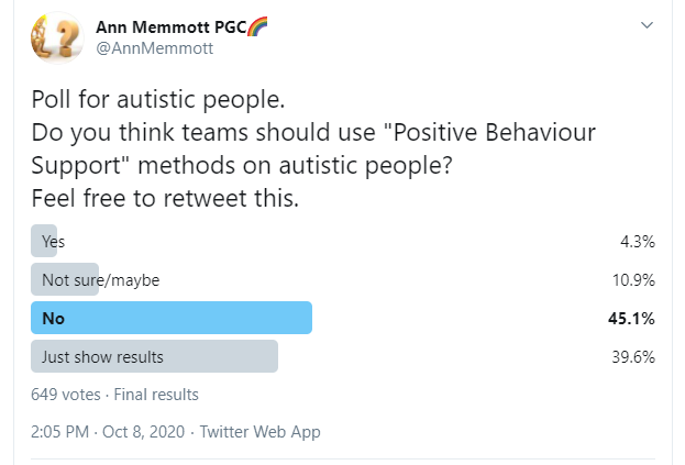 Do I have significant concerns about some of the more popular approaches to provision of formal care for autistic people? Yes.Am I alone in these? No.We need to engage with autistic people to find out the concerns, and work together to find appropriate solutions.