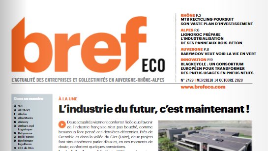 [LETTRE HEBDO]
Notre #hebdo est en ligne :
brefeco.com/hebdo

Des actualités sur :
|L'industrie du futur, c'est maintenant !
|<a href="/MTB_Recycling/">MTB</a>
|Nouveaux moyens de production pour Cebel Saint-Quentin-Fallavier
|Lignoroc 
|<a href="/babymoov/">Babymoov</a>
|BlackCycle
|<a href="/DamienArmente/">Damien Armenté 🚀</a>
