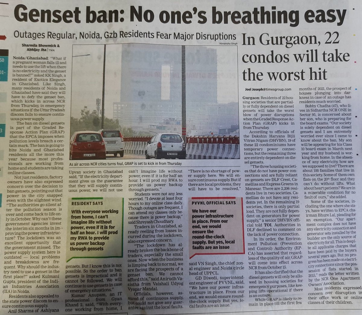 Noida 7X Sectors' Forum (@noida7xsectors) on Twitter photo As GRAP comes into effect with, among other things, banning of diesel gensets, we request state authorities to spruce up infrastructure and availability of electricity so that citizens don't face hassle while working from home or students attending online classes. <a href="/ptshrikant/">Shrikant Sharma</a> As GRAP comes into effect with, among other things, banning of diesel gensets, we request state authorities to spruce up infrastructure and availability of electricity so that citizens don't face hassle while working from home or students attending online classes. <a href="/ptshrikant/">Shrikant Sharma</a>