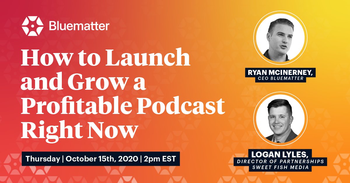 BluematterHQ's tweet photo. Podcasting is the bridge to prospects that sales and marketing teams have been searching for.

🗓️ Today @loganlyles and @_RyanMcInerney will reveal the process the @sweetfishmedia team uses to create a continuous stream of demand from ideal buyers.

Link in the first comment👇 https://t.co/DmVKfMxEqE