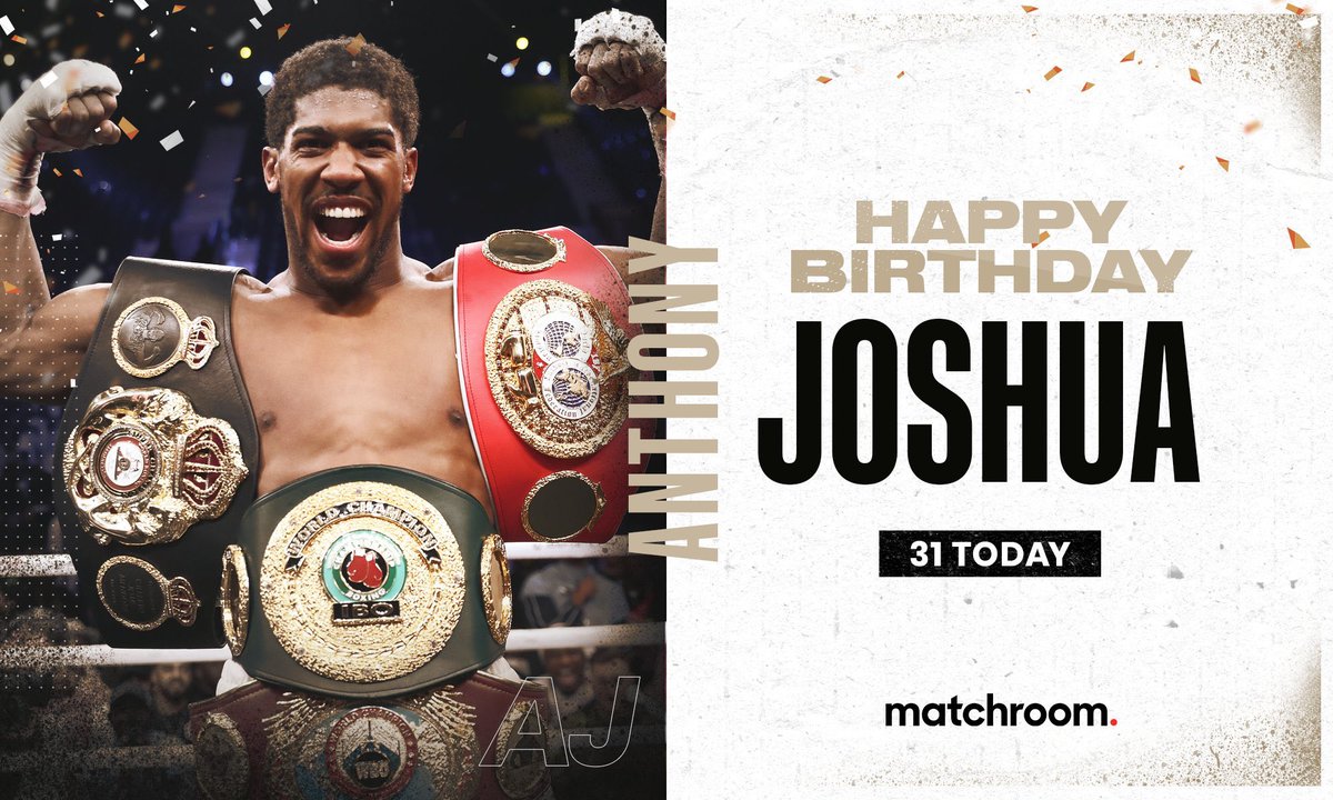 CamJHand's tweet image. Happy Birthday to IBF, WBA, WBO and IBO World Heavyweight Champion... @anthonyfjoshua! 👑