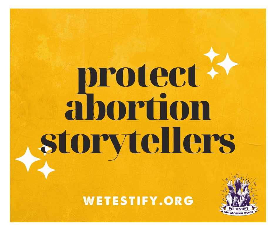 AbortionStories's tweet image. We are sending all our love and strength to abortion storyteller Crystal, who will be sharing her abortion story at the Coney Barrett SCOTUS hearing today 💜 

[Image description: "protect abortion storytellers" &amp;amp; "wetestify.org" against a yellow background]