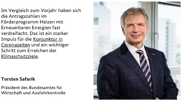 BAFA-Präsident Torsten Safarik zu der Entwicklung der Antragszahlen des Förderprogramms "Heizen mit Erneuerbaren Energien". #Energiewende #Energieeffizienz