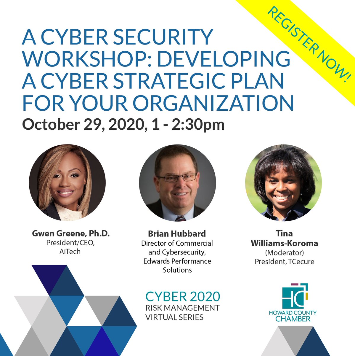 HoCoChamber's tweet photo. We will host our 3rd session of the 2020 Cyber Series on October 29th at 1PM.
$15 to register for the session. Register and more information at https://t.co/zKNCJjEAcK
#hocochamber #cyberseries https://t.co/sfrtPPakhb