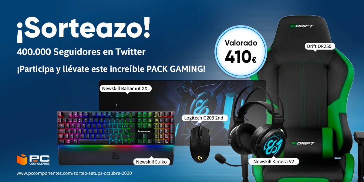 🚨SEGUIMOS DE SORTEAZO🚨

¡Estamos de party hard por llegar a los 400.000 seguidores y este PACK GAMING puede ser tuyo!

☝️ RT 🔃 + sigue a <a href="/pccomponentes/">PcComponentes</a> 
✌️ Comenta con #YoSoyDePcComponentes diciéndonos qué es lo que más te gusta del pack

🍀 ¡Vamoooos!