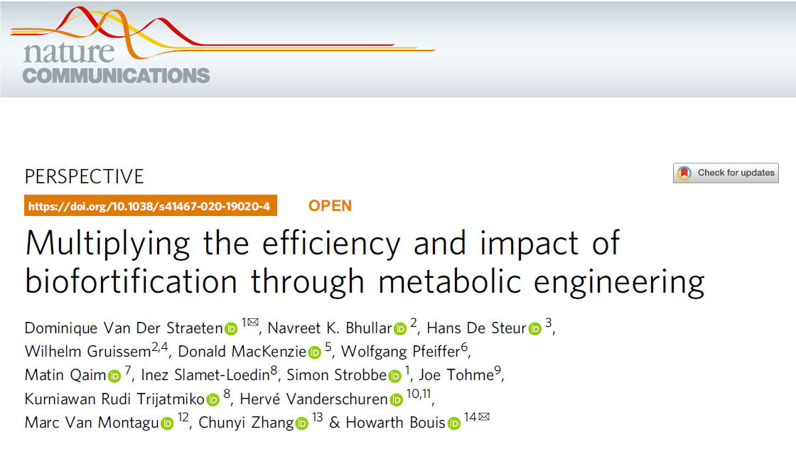 In a new paper in <a href="/NatureComms/">Nature Communications</a> we explain how plant genetic engineering can help to sustainably address hidden hunger. Biofortification through metabolic engineering can combine multiple nutritional and agronomic traits in the same crops. nature.com/articles/s4146…