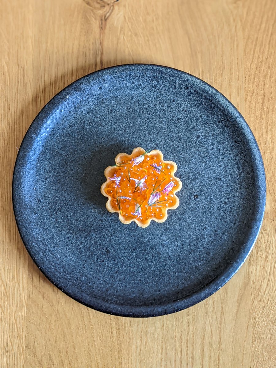 Smoked trout roe, yeast and bay leaf.