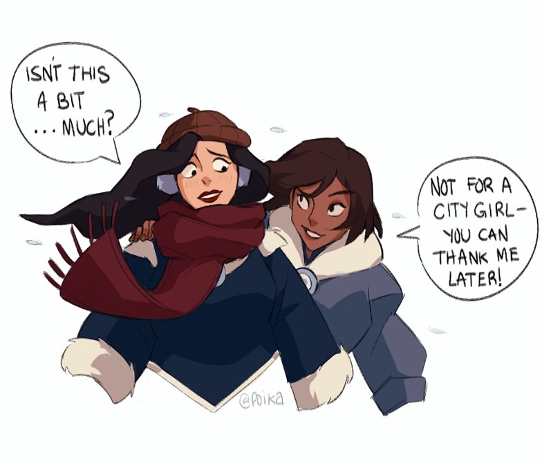 gotta make sure your girl stays warm and cosy when travelling in the snow #korrasami 