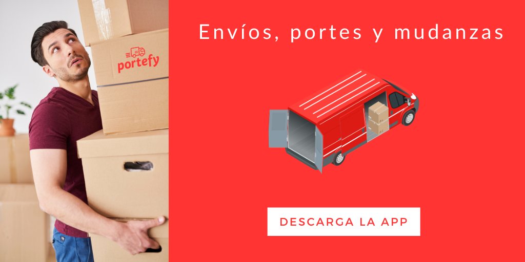 Descarga la #app 📲 de Portefy  y envía lo que quieras en tan solo 3 pasos 

👉Selecciona lugar de recogida y destino
👉Escoge el tamaño del vehículo
👉Sabrás el precio al momento, solo tienes que introducir tus datos de pago

portefy.com