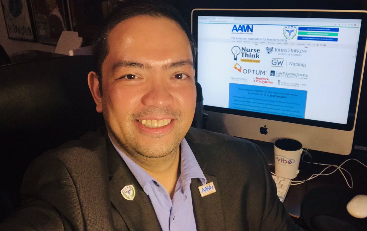 IanSaludares_RN's tweet photo. Ready for Day 2 of @AAMN_Nursing virtual conference #AAMN2020 #ThisAintNoZoomMeeting As the out going treasurer I will be providing the financial report for the last time. It has been an amazing 2 years. I’m excited to see our new executive board take it to the next level. https://t.co/lJUgCiyBng