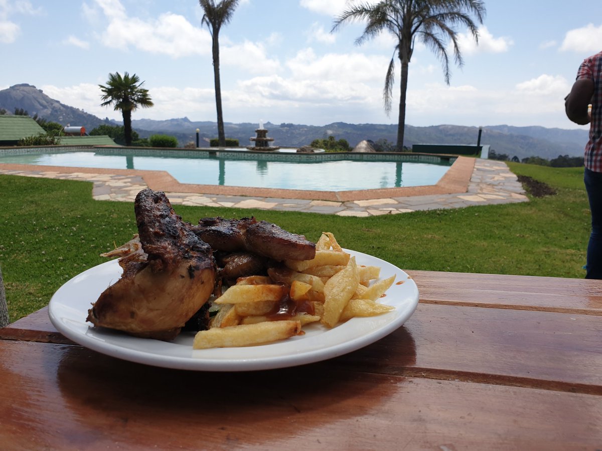 Good afternoon 😊 no I'm not in Dubai this lunch is served in Nyanga, Zimbabwe. Good dining and views all in one 👌

#VisitZimbabwe
#FoodDiaries