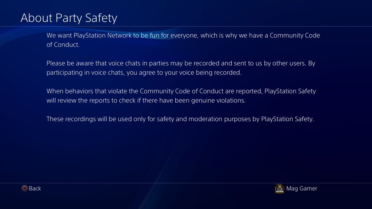 MagGamerInc's tweet image. News flash:

Other players being able to record you in party chat has been around for years. Also PlayStation isn't recording you at all, sorry you not special. Read correctly. The issues at hand are private parties and normal functions issues. #PlayStationupdate