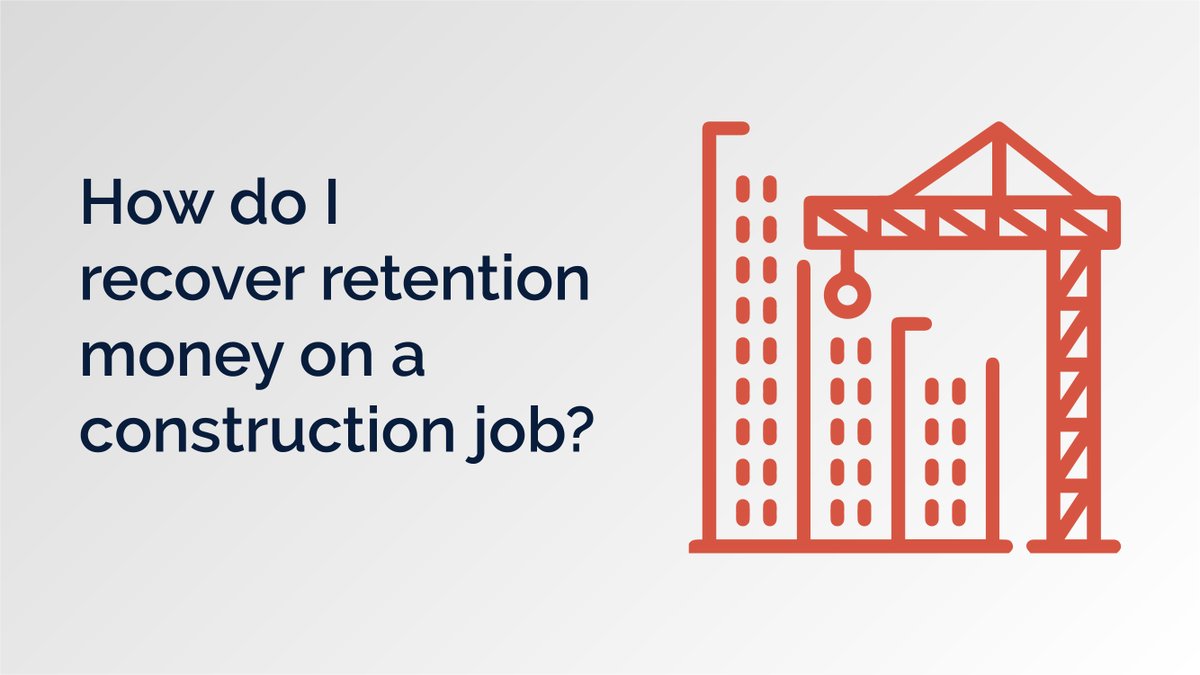 If you complete a job to the required standard with no defects, and still don’t receive your retention money, then we can help. Here's how to get your money back: bit.ly/3lTubaj