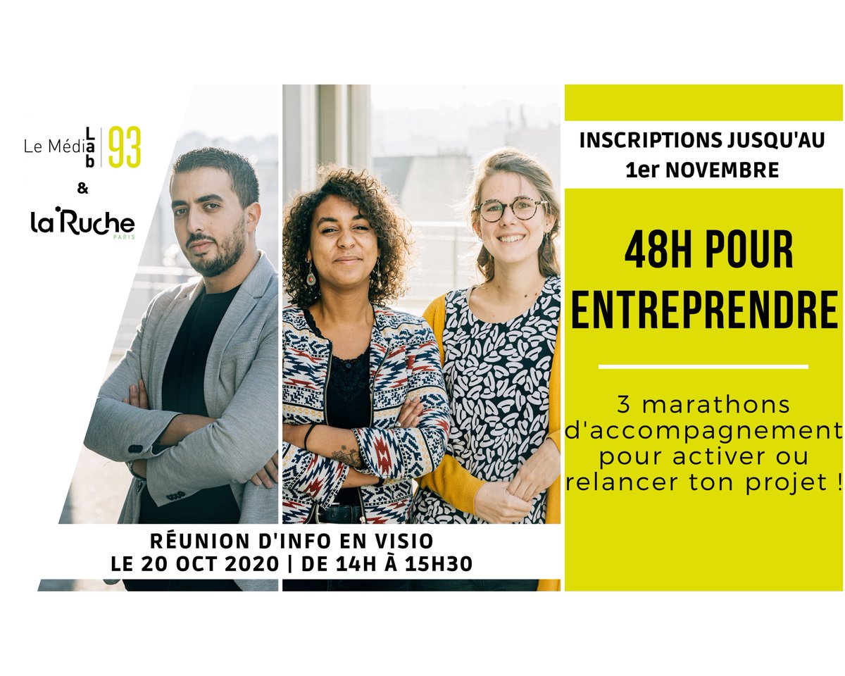 💡Tu as une idée de projet entrepreneurial dans les médias et/ou la culture? 
L'Ecole du Lab accompagne pleins de beaux projets!! Et c'est gratuit🤩 
🏃‍♀️🏃‍♂️RÉUNION D'INFO le 20 Oct pour répondre aux questions des curieux, curieuses!
Pour s'inscrire :  facebook.com/events/1780658…