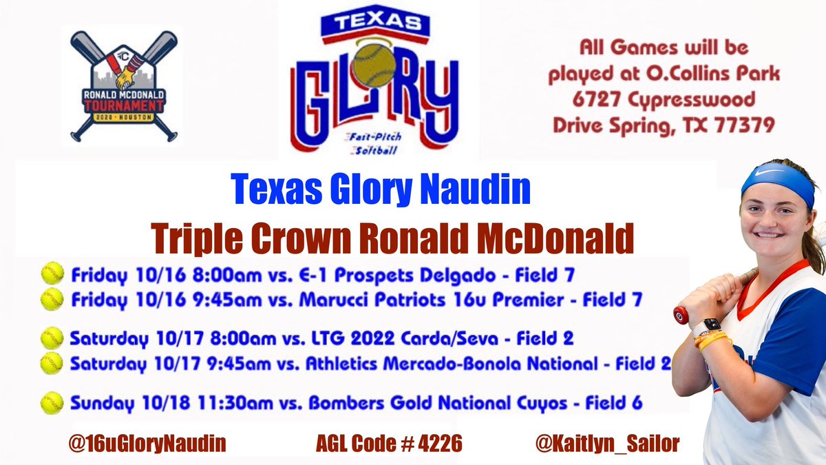 Can’t wait to get back on the field this weekend! @16uGloryNaudin