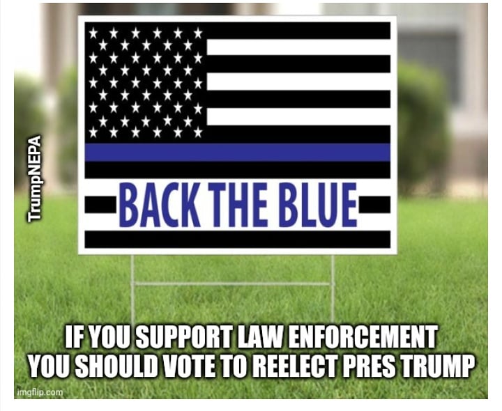 BluecordP's tweet photo. #TrumpNEPA The liberals want to defund the police.  That includes Kamala Harris and other prominent democrats.  We have to #DefendThePolice &amp; #ReelectPresTrump #4MoreYears #MAGA #Trump2020 https://t.co/P3YXAURXVl