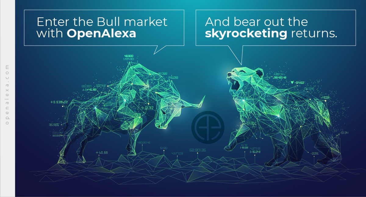 OpenAlexa's tweet photo. The common notion of Bear and Bull market though may not correspond perfectly with the crypto market.
The idea of investing in a bull run is always a better one.
With #OpenAlexa starting on an upward spree, it makes perfect sense to enter the crypto market with a bull. https://t.co/ket5CWmEZp