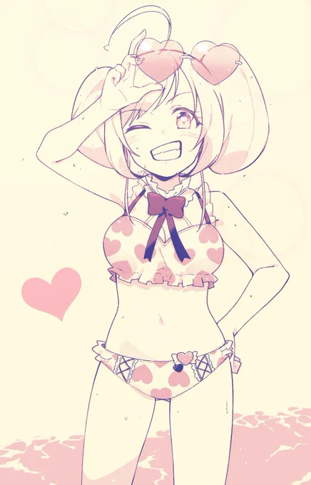 水着の佐藤心さんをかきました!やったね! 