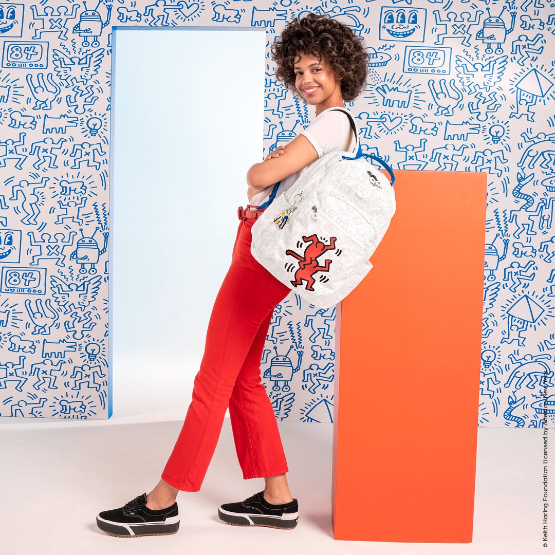 Celebrate iconic street artist Keith Haring with the new Keith Haring x @KiplingUSA Collection featuring Keith's powerful artistic style and positive vision on classic Kipling silhouettes you know and love! 🎒  Now available at @DisneySprings while supplies last.