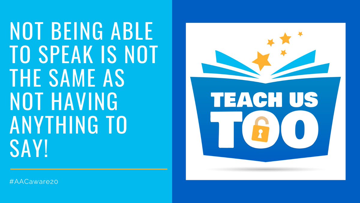 During #AACAwarenessMonth we'd love you to remember that conventional speech is just one form of communication...we all have the right to be heard, whatever form that takes! #AACaware20 #TeachUsToo #AAC #LiteracyForAll #nonverbal #DisabilityAwareness #EducationEquality