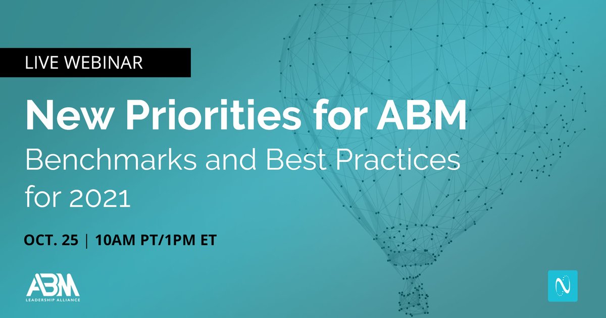 What’s next for #ABM? Which strategies will work best? As part of the <a href="/ABMLA1/">ABMLA1</a>, we’re bringing together a stellar lineup of experts to dig into the hot-off-the-press data from the 4th annual ABM benchmarks report. Join us on Oct. 25: ow.ly/dtC450BSeb2