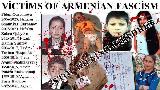 Armenia have no morals, no humanity, no dignity. Their racism, fascism and terrorism have no limits. They need to be punished for their war crimes!!!
 #StopArmenianTerrorism 
#StopArmenianOccupation 
#Stoparmenianaggression
#DontBelieveArmenia
#PrayForTartar