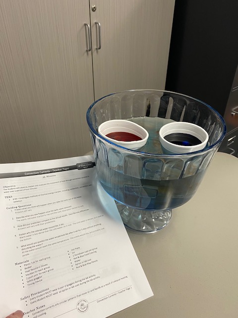 marionlovesmath's tweet photo. Our virtual convection cycle lab was a hit!  Students loved seeing the red water (hot) rise and the blue water (cold) fall! https://t.co/9O8QTUonSe