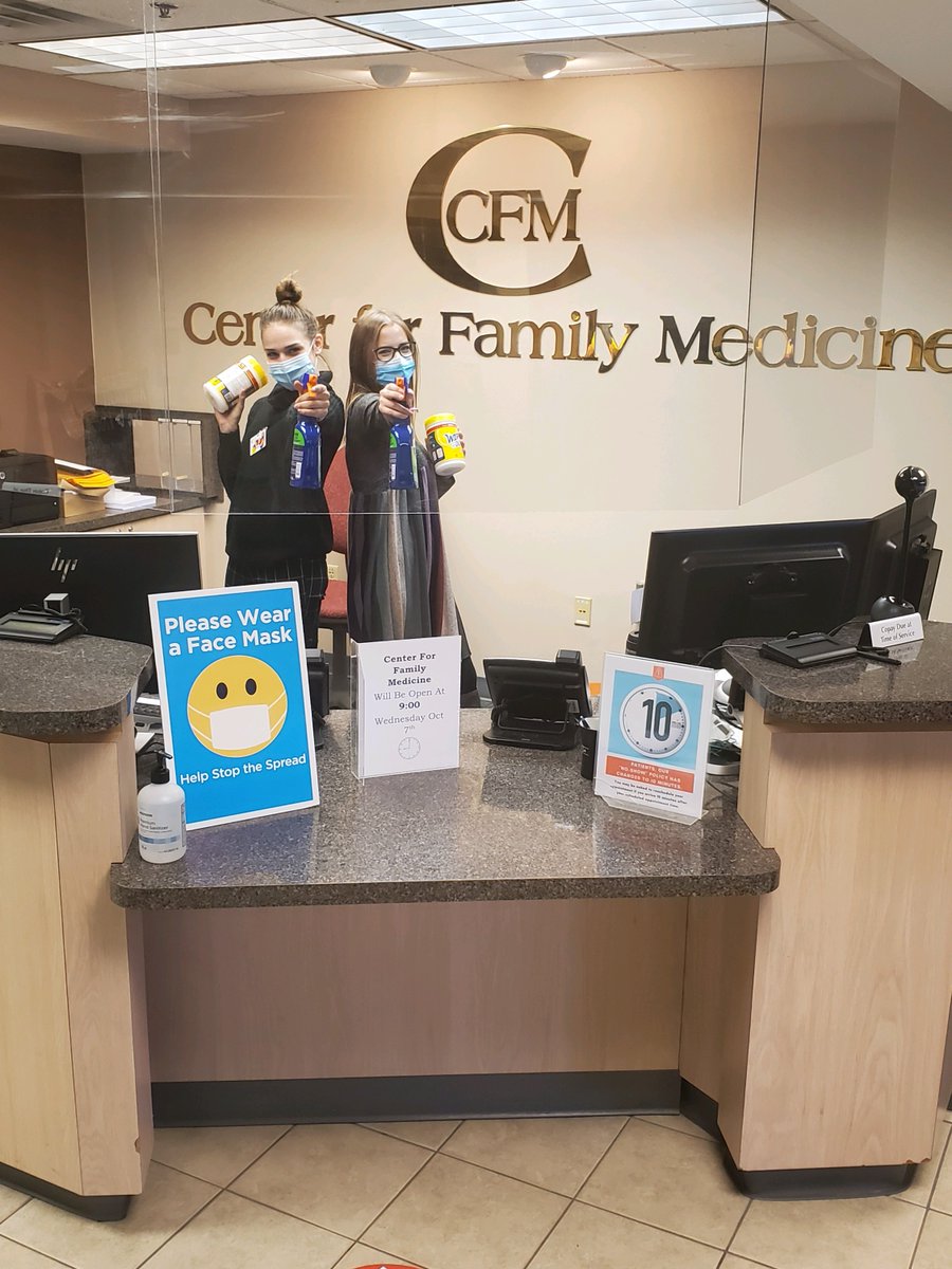 SuFuFamMed's tweet photo. Our awesome front desk gals are doing everything they can to keep the Center for Family Medicine clean for our patients! Remember to do your part by washing your hands thoroughly and frequently! #GlobalHandwashingDay #HandHygieneforAll https://t.co/3qre6H6W9N